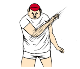 He is good mood of red hat sticker #9876072