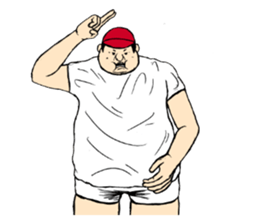 He is good mood of red hat sticker #9876078