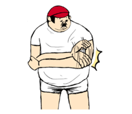 He is good mood of red hat sticker #9876082