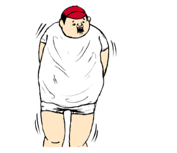 He is good mood of red hat sticker #9876087