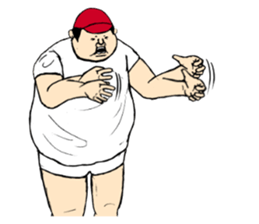 He is good mood of red hat sticker #9876089