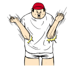 He is good mood of red hat sticker #9876092