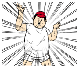 He is good mood of red hat sticker #9876094