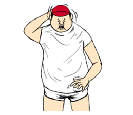 He is good mood of red hat sticker #9876100