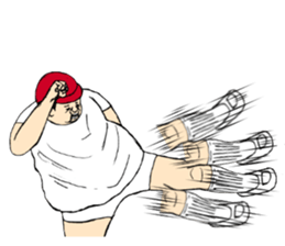 He is good mood of red hat sticker #9876103