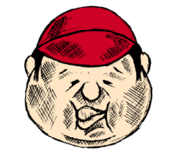 He is good mood of red hat sticker #9876111