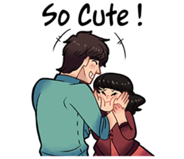Lovely sweet and happy couple sticker #9877363