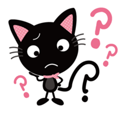 Black cat Nyankurotchi speaking in tail sticker #9884780