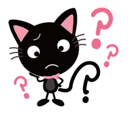 Black cat Nyankurotchi speaking in tail sticker #9884780