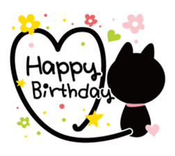 Black cat Nyankurotchi speaking in tail sticker #9884784