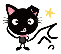Black cat Nyankurotchi speaking in tail sticker #9884791