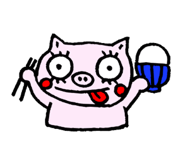 false eyelashes pig no.2 sticker #9886960