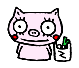 false eyelashes pig no.2 sticker #9886976