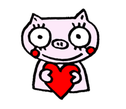 false eyelashes pig no.2 sticker #9886980