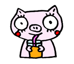 false eyelashes pig no.2 sticker #9886981