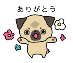 little pug dog sticker #9888569