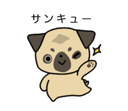 little pug dog sticker #9888574
