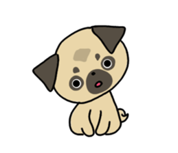 little pug dog sticker #9888585