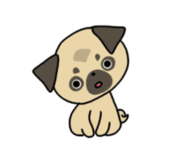 little pug dog sticker #9888585