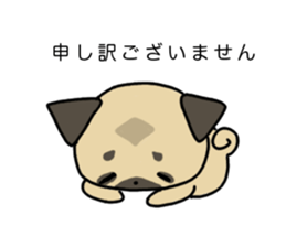 little pug dog sticker #9888588