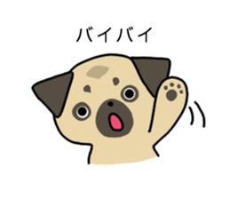 little pug dog sticker #9888595