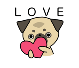 little pug dog sticker #9888596