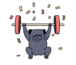Crossfit Pug sticker #9891416