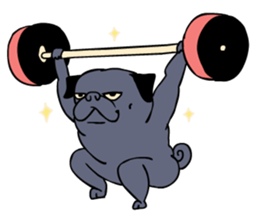 Crossfit Pug sticker #9891427