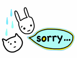 rabbit and cat by Ohanamatope sticker #9893725