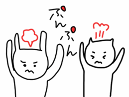 rabbit and cat by Ohanamatope sticker #9893726