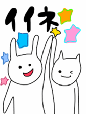 rabbit and cat by Ohanamatope sticker #9893743