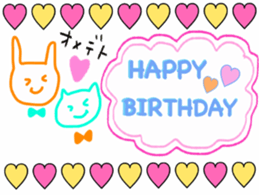 rabbit and cat by Ohanamatope sticker #9893759