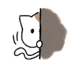 brown and white cat sticker #9894693