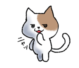 brown and white cat sticker #9894697