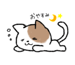 brown and white cat sticker #9894719
