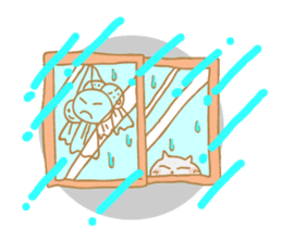 Cat of rainy skies sticker #9900131