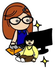 Peach and Child Angel sticker #9905392