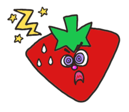 Funny strawberries sticker #9907601