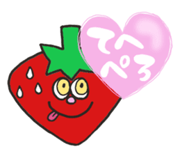 Funny strawberries sticker #9907608