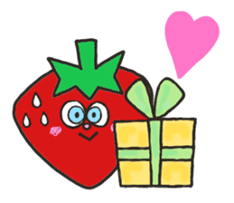 Funny strawberries sticker #9907618