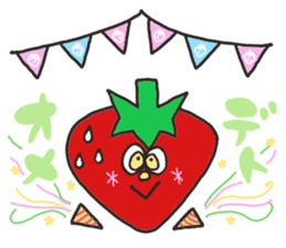 Funny strawberries sticker #9907619