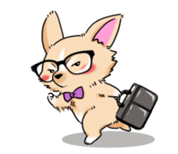 Large dog and glasses Chihuahua sticker #9910003