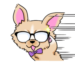 Large dog and glasses Chihuahua sticker #9910006