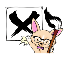 Large dog and glasses Chihuahua sticker #9910013