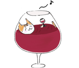 The cat which loves wine sticker #9910373