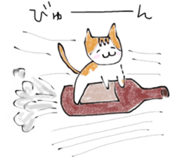 The cat which loves wine sticker #9910375