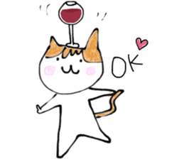 The cat which loves wine sticker #9910378