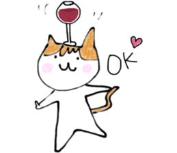 The cat which loves wine sticker #9910378
