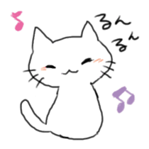 White cat and little cat sticker #9912161