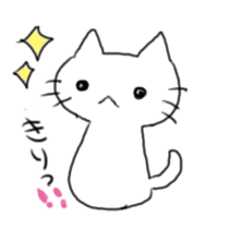 White cat and little cat sticker #9912165